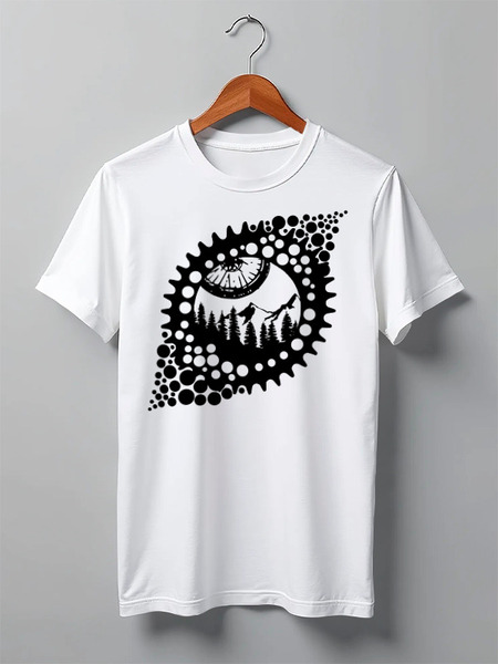 Заказать мужскую футболку в Москве. Футболка классическая Mountain Bike от oneredfoxstore@gmail.com - готовые дизайны и нанесение принтов.