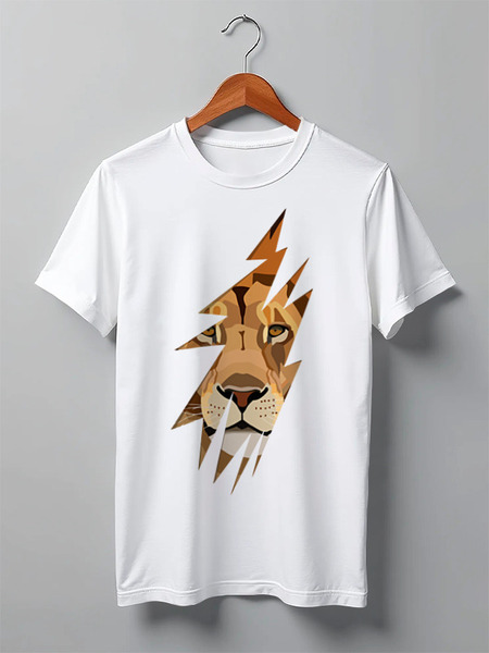 Заказать мужскую футболку в Москве. Футболка классическая Лев (Lion) от coolmag - готовые дизайны и нанесение принтов.