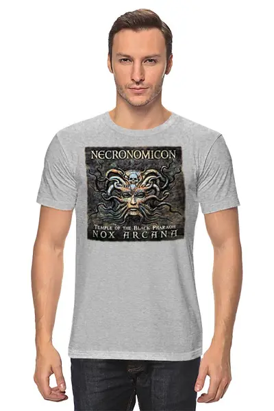 Заказать мужскую футболку в Москве. Футболка классическая Necronomicon от Leichenwagen - готовые дизайны и нанесение принтов.