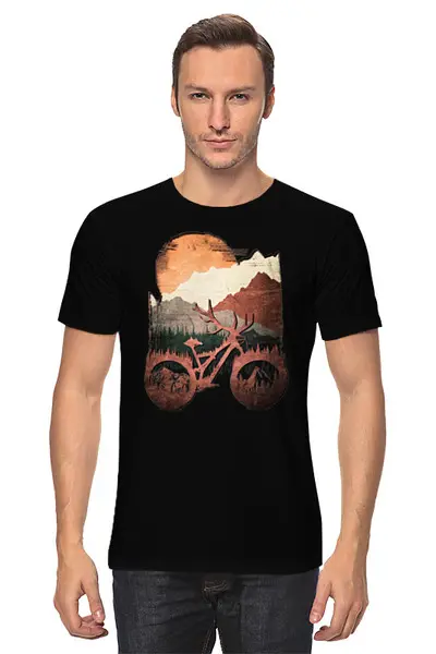 Заказать мужскую футболку в Москве. Футболка классическая Enduro Deer Bike от oneredfoxstore@gmail.com - готовые дизайны и нанесение принтов.