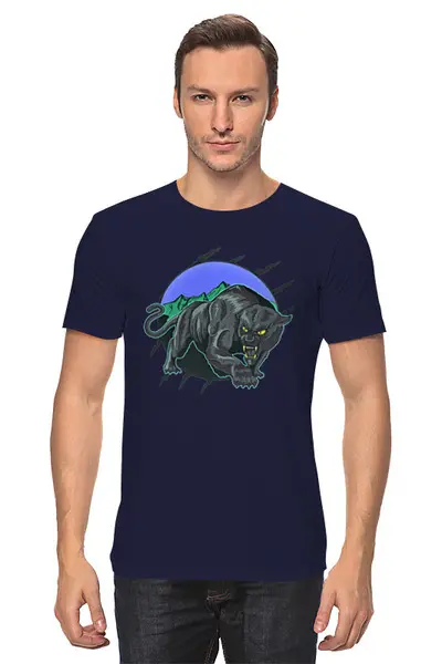 Заказать мужскую футболку в Москве. Футболка классическая  Пантера от Print design  - готовые дизайны и нанесение принтов.