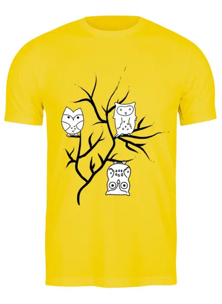 Заказать мужскую футболку в Москве. Футболка классическая Owl's party от chemparparokke - готовые дизайны и нанесение принтов.