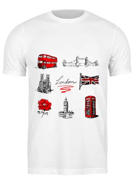 Заказать мужскую футболку в Москве. Футболка классическая London от 2578862@bk.ru - готовые дизайны и нанесение принтов.