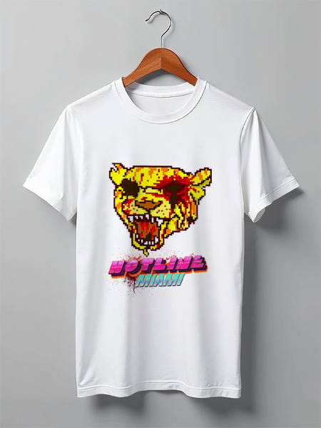 Заказать мужскую футболку в Москве. Футболка классическая hotline miami от Константин Тотьмянин - готовые дизайны и нанесение принтов.