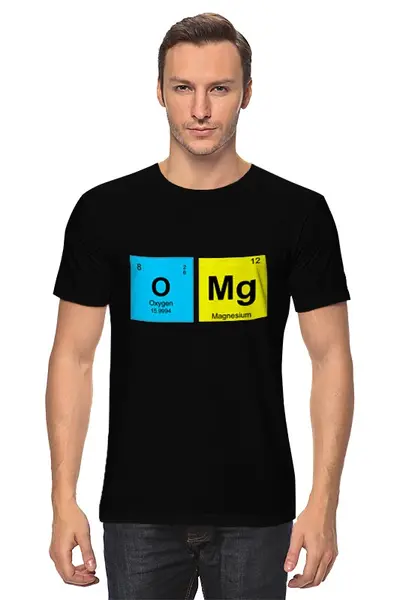 Заказать мужскую футболку в Москве. Футболка классическая OMG!   от Just kidding - готовые дизайны и нанесение принтов.