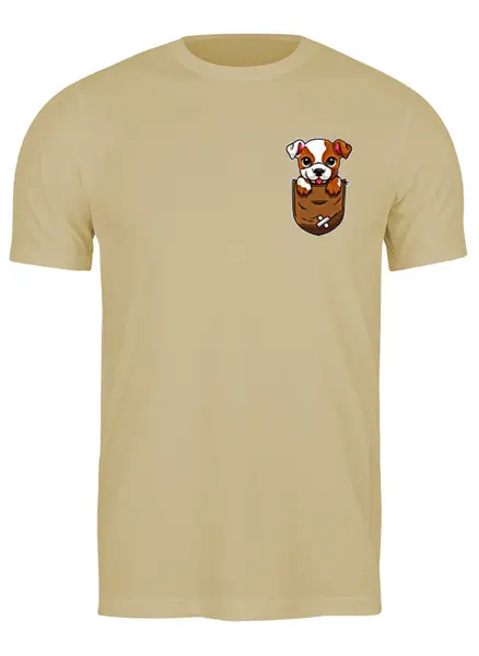 Заказать мужскую футболку в Москве. Футболка классическая Песик в кармане  от T-shirt print  - готовые дизайны и нанесение принтов.