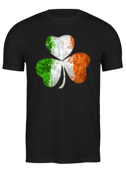 Заказать мужскую футболку в Москве. Футболка классическая Ирландский трилистник от printik - готовые дизайны и нанесение принтов.