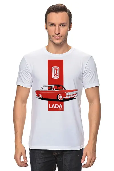 Заказать мужскую футболку в Москве. Футболка классическая Retro Ride от zeroone - готовые дизайны и нанесение принтов.