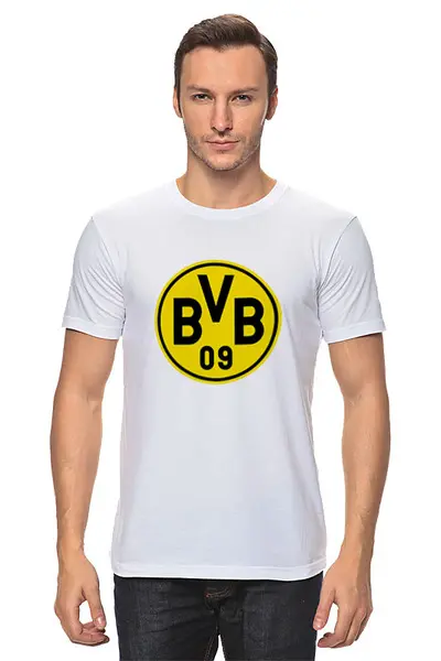 Заказать мужскую футболку в Москве. Футболка классическая Borussia от THE_NISE  - готовые дизайны и нанесение принтов.