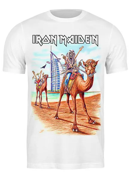 Заказать мужскую футболку в Москве. Футболка классическая Iron Maiden Band от Leichenwagen - готовые дизайны и нанесение принтов.