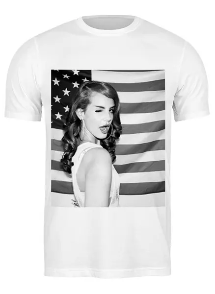 Заказать мужскую футболку в Москве. Футболка классическая Lana Del Rey от Михаил Горюнов - готовые дизайны и нанесение принтов.