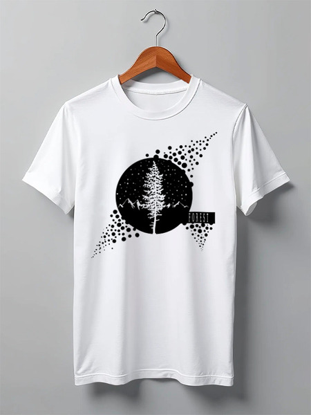 Заказать мужскую футболку в Москве. Футболка классическая Forest от oneredfoxstore@gmail.com - готовые дизайны и нанесение принтов.