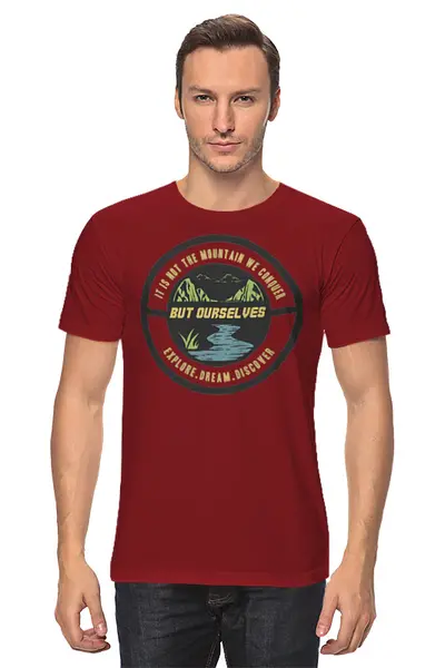 Заказать мужскую футболку в Москве. Футболка классическая Mountains от oneredfoxstore@gmail.com - готовые дизайны и нанесение принтов.