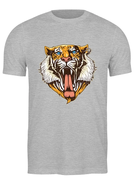 Заказать мужскую футболку в Москве. Футболка классическая Пасть тигра от Никита Коледенков - готовые дизайны и нанесение принтов.
