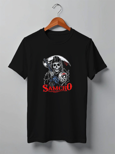 Заказать мужскую футболку в Москве. Футболка классическая Sons of Anarchy от scrat29@yandex.ru - готовые дизайны и нанесение принтов.