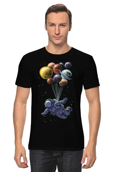 Заказать мужскую футболку в Москве. Футболка классическая Космический полёт от printik - готовые дизайны и нанесение принтов.