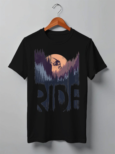 Заказать мужскую футболку в Москве. Футболка классическая Mountain Bike от oneredfoxstore@gmail.com - готовые дизайны и нанесение принтов.
