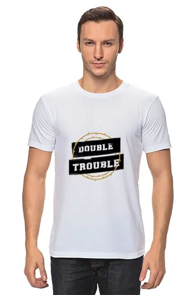 Заказать мужскую футболку в Москве. Футболка классическая Double Trouble от go59 - готовые дизайны и нанесение принтов.