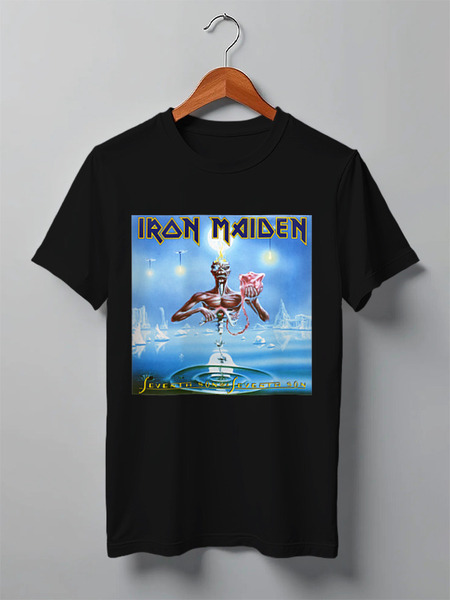 Заказать мужскую футболку в Москве. Футболка классическая Iron Maiden от Fedor - готовые дизайны и нанесение принтов.