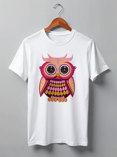 Заказать мужскую футболку в Москве. Футболка классическая Сова (Owl) от trugift - готовые дизайны и нанесение принтов.