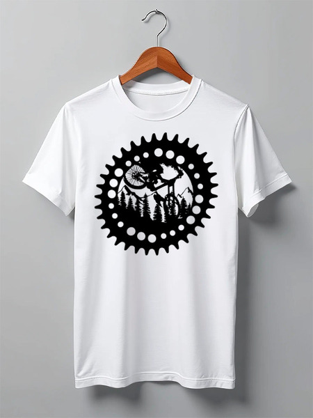 Заказать мужскую футболку в Москве. Футболка классическая Mountain Bike от oneredfoxstore@gmail.com - готовые дизайны и нанесение принтов.