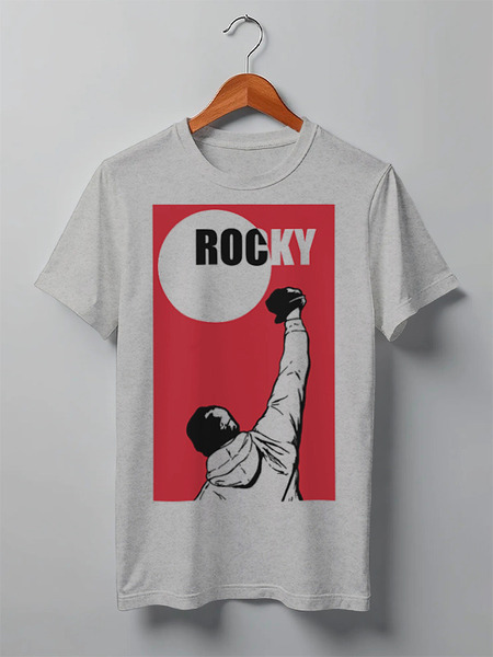 Заказать мужскую футболку в Москве. Футболка классическая Rocky / Рокки от KinoArt - готовые дизайны и нанесение принтов.