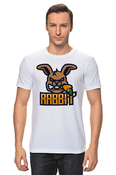 Заказать мужскую футболку в Москве. Футболка классическая Rabbit от skynatural - готовые дизайны и нанесение принтов.