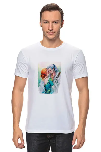 Заказать мужскую футболку в Москве. Футболка классическая Ведьмак от GeekFox  - готовые дизайны и нанесение принтов.