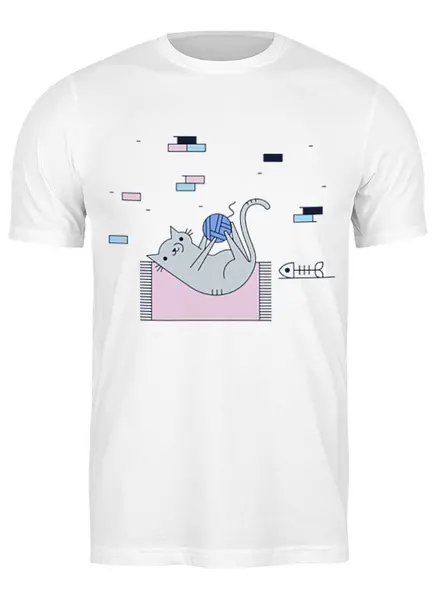 Заказать мужскую футболку в Москве. Футболка классическая Cats Here от oneredfoxstore@gmail.com - готовые дизайны и нанесение принтов.