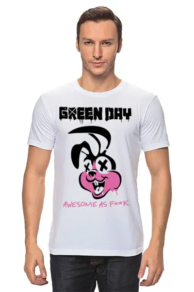 Заказать мужскую футболку в Москве. Футболка классическая Green Day от geekbox - готовые дизайны и нанесение принтов.