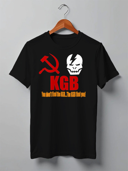Заказать мужскую футболку в Москве. Футболка классическая KGB Russia от Leichenwagen - готовые дизайны и нанесение принтов.