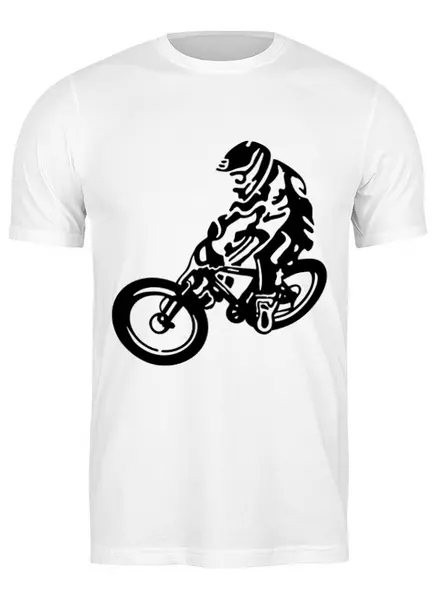 Заказать мужскую футболку в Москве. Футболка классическая Велосипедист от Amerikanka - готовые дизайны и нанесение принтов.