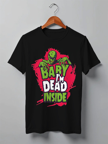 Заказать мужскую футболку в Москве. Футболка классическая Baby I'm dead от badd. - готовые дизайны и нанесение принтов.