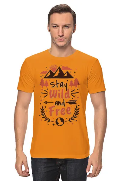 Заказать мужскую футболку в Москве. Футболка классическая Mountains от oneredfoxstore@gmail.com - готовые дизайны и нанесение принтов.