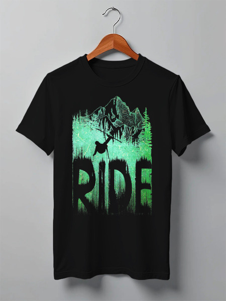 Заказать мужскую футболку в Москве. Футболка классическая Ski Ride от oneredfoxstore@gmail.com - готовые дизайны и нанесение принтов.