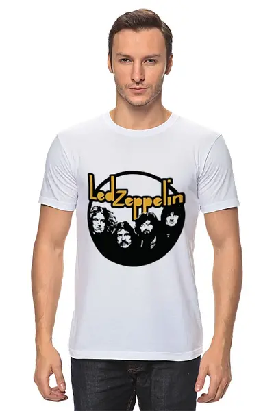 Заказать мужскую футболку в Москве. Футболка классическая Led Zeppelin от Easy-store - готовые дизайны и нанесение принтов.