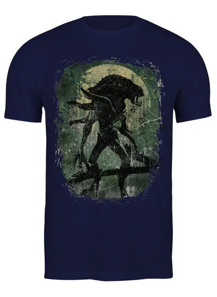 Заказать мужскую футболку в Москве. Футболка классическая Aliens от oneredfoxstore@gmail.com - готовые дизайны и нанесение принтов.