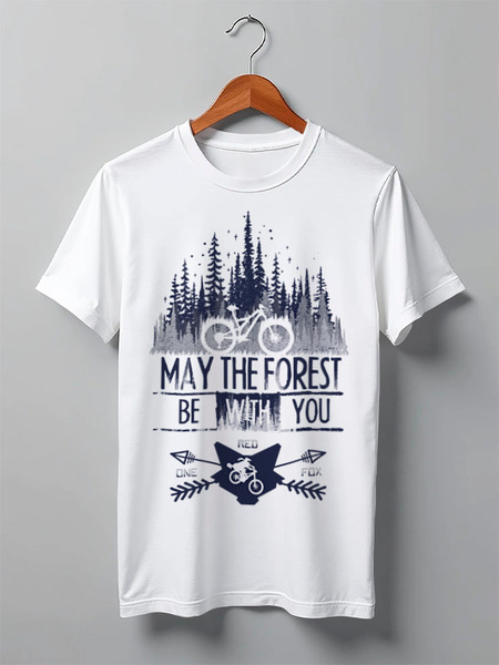 Заказать мужскую футболку в Москве. Футболка классическая Mountain Bike от oneredfoxstore@gmail.com - готовые дизайны и нанесение принтов.