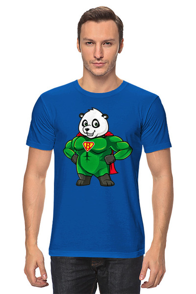 Заказать мужскую футболку в Москве. Футболка классическая Супер панда от ПРИНТЫ ПЕЧАТЬ  - готовые дизайны и нанесение принтов.