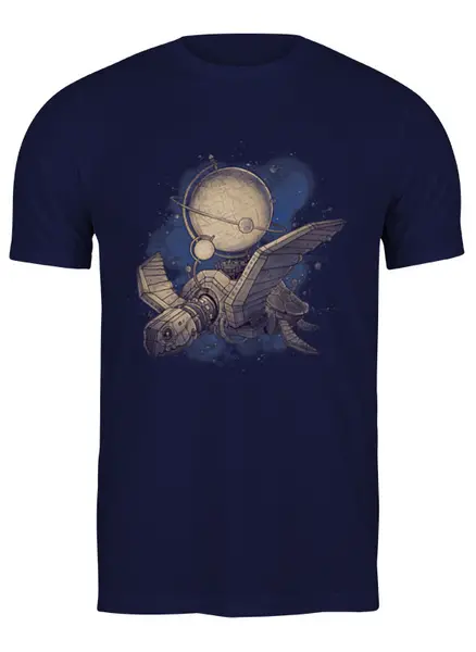 Заказать мужскую футболку в Москве. Футболка классическая Стимпанк птица от ISliM - готовые дизайны и нанесение принтов.