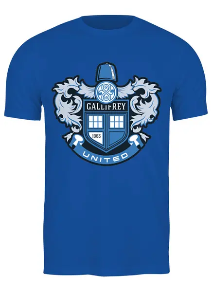 Заказать мужскую футболку в Москве. Футболка классическая Gallifrey United от geekbox - готовые дизайны и нанесение принтов.