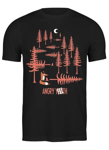 Заказать мужскую футболку в Москве. Футболка классическая Fox Here от oneredfoxstore@gmail.com - готовые дизайны и нанесение принтов.