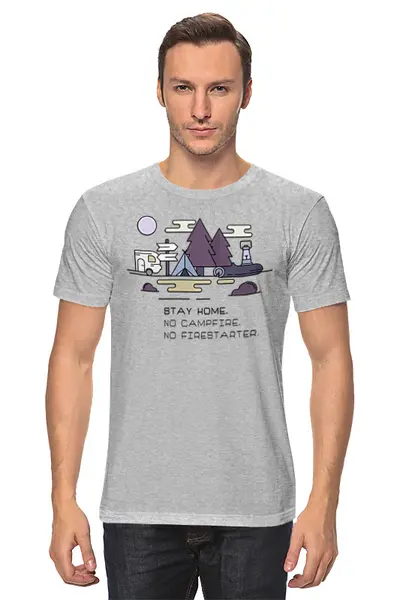 Заказать мужскую футболку в Москве. Футболка классическая Mountains от oneredfoxstore@gmail.com - готовые дизайны и нанесение принтов.