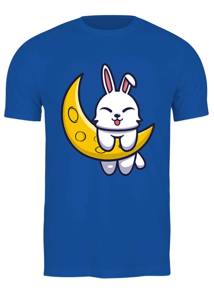 Заказать мужскую футболку в Москве. Футболка классическая Кролик на луне от skynatural - готовые дизайны и нанесение принтов.