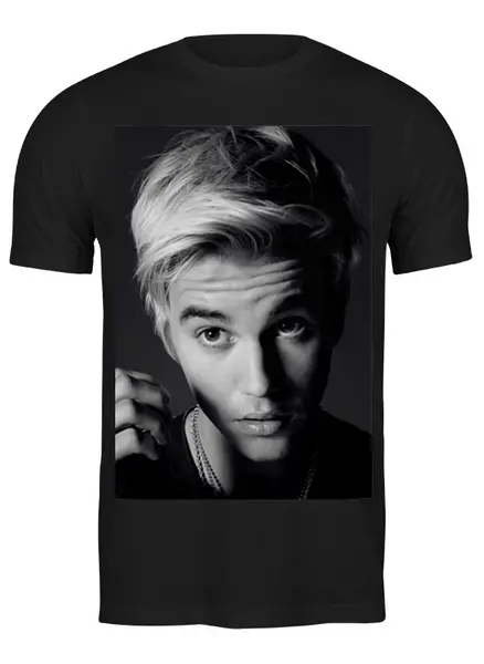Заказать мужскую футболку в Москве. Футболка классическая Justin Bieber от Vladec11 - готовые дизайны и нанесение принтов.