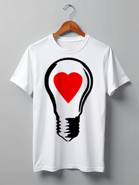 Заказать мужскую футболку в Москве. Футболка классическая BIG LAMP! SWITCH ON YOUR LOVE! от HANS ZOGS - готовые дизайны и нанесение принтов.