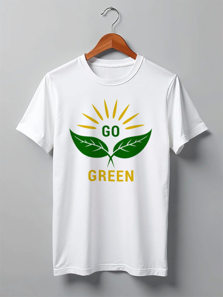 Заказать мужскую футболку в Москве. Футболка классическая Go green от skynatural - готовые дизайны и нанесение принтов.