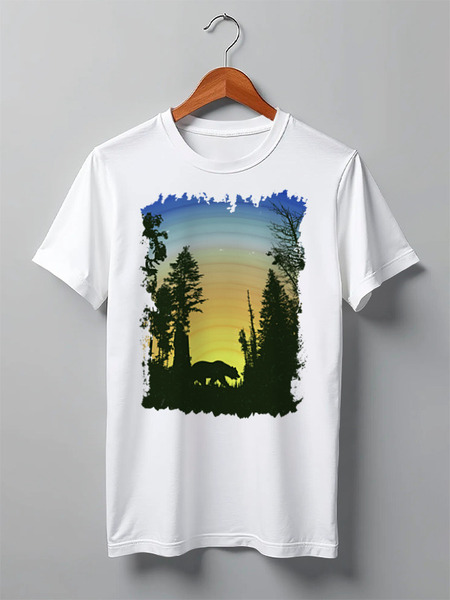 Заказать мужскую футболку в Москве. Футболка классическая Dark Forest от oneredfoxstore@gmail.com - готовые дизайны и нанесение принтов.