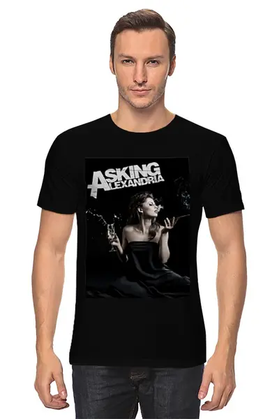 Заказать мужскую футболку в Москве. Футболка классическая Asking Alexandria от Vladec11 - готовые дизайны и нанесение принтов.