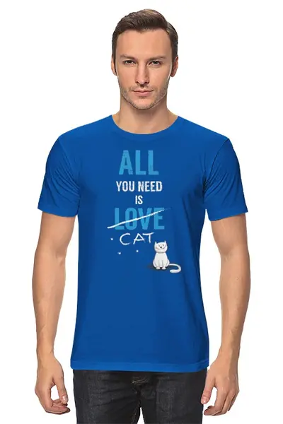 Заказать мужскую футболку в Москве. Футболка классическая Все, что Вам нужно, это Кот. от printik - готовые дизайны и нанесение принтов.